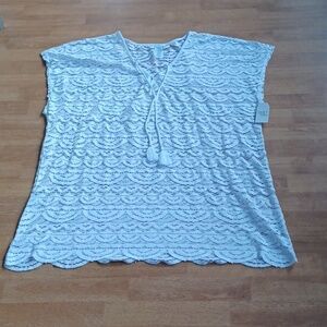 Bathing suit cover up white lace size. 2xlarge